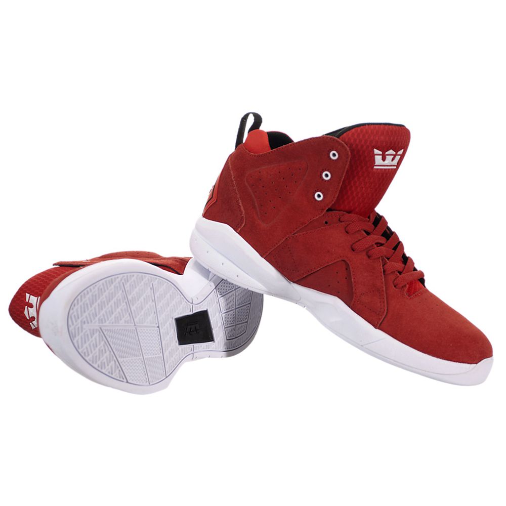 Chaussures de Skate Supra Magazine Rouge Red/White Homme | RLU-81837959